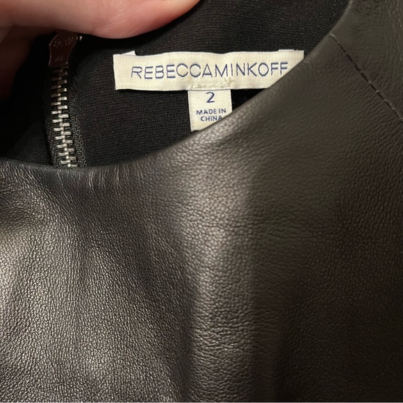 Rebecca Minkoff Logan Genuine Lambskin Leather Mini Dress - Picture 5 of 8